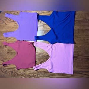 4 pack summer tank tops / cropped sunset tanks / beachy ribbed tee